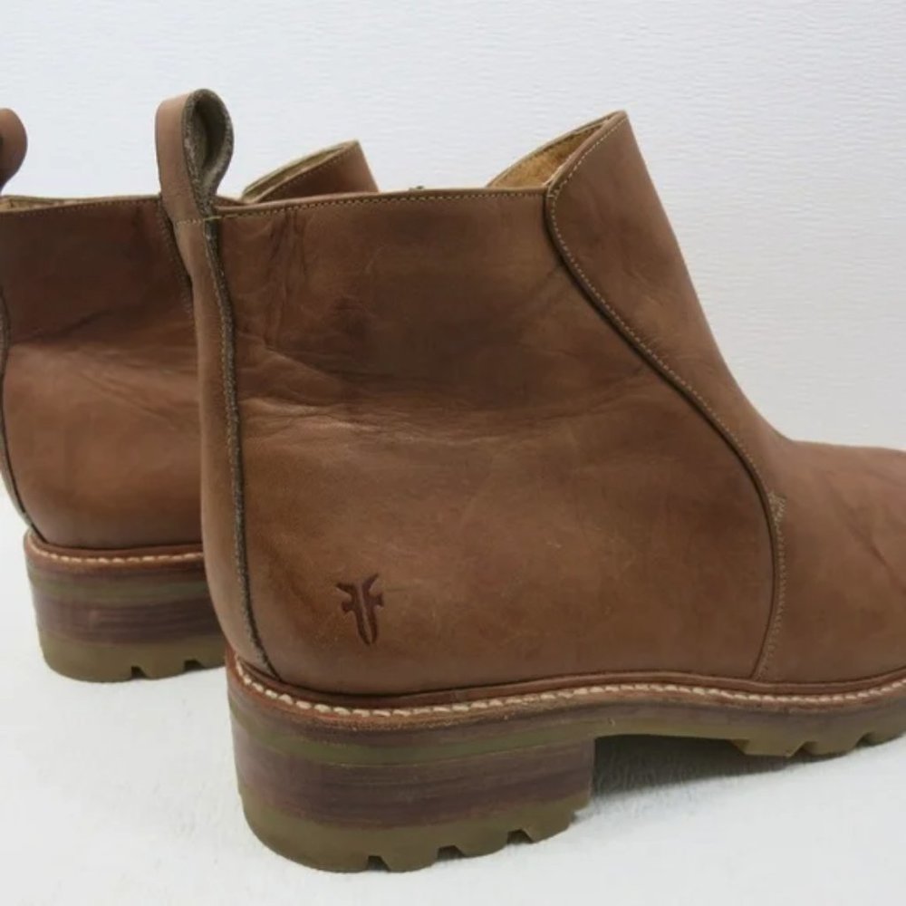 Frye Oil Tanned Leather Boots Zippered British Tan Men's Footwear Comfort Sz16 D - Picture 4 of 8